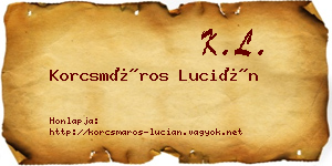 Korcsmáros Lucián névjegykártya